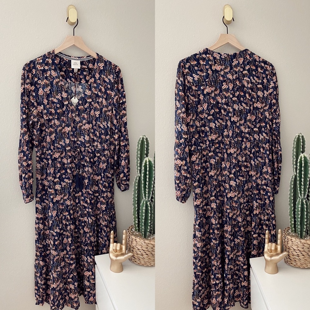Knox Rose Target Long Sleeve Floral Midi Dress NWT